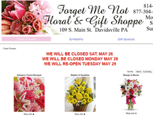 Tablet Screenshot of forgetmenotshoppe.com